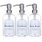 Clear Shampoo & Body Wash Dispenser Set – Stainless Pump