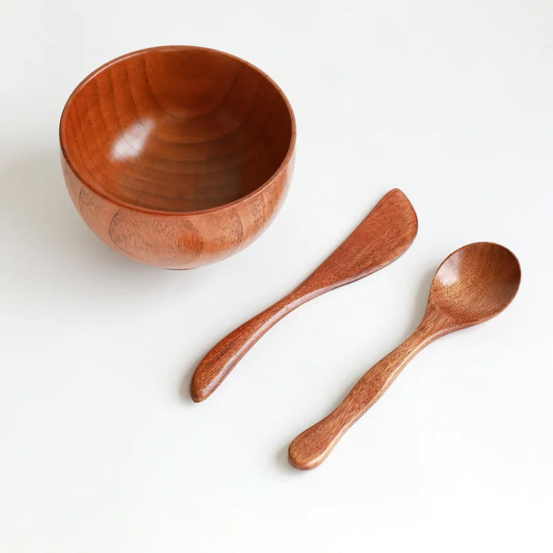 Wooden Facial Mask Mixing Bowl & Spatula Set