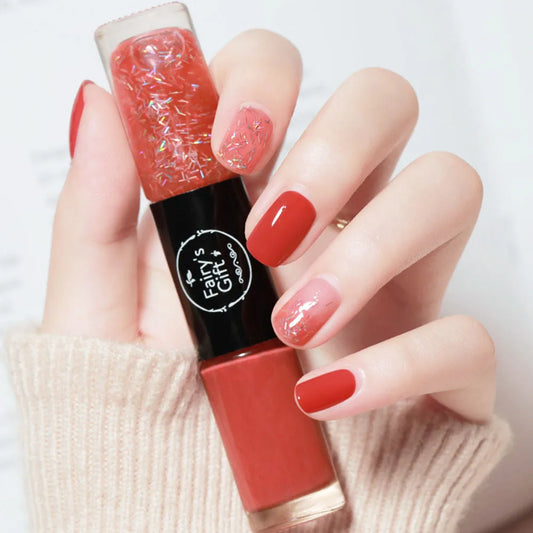 2-in-1 Glitter Nail Polish – Long-Lasting Quick-Dry Gel