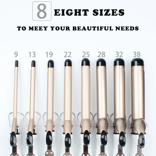 LCD Hair Curler Wand – Professional Curling Iron 9–38mm
