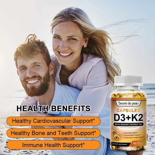 Vitamin D3 + K2 Capsules – Bone, Heart & Immune Support
