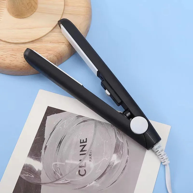 Mini Ceramic Flat Iron – Portable Hair Straightener Curler