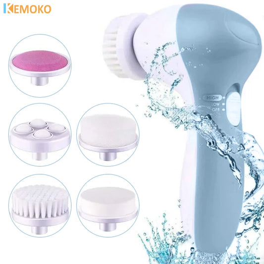 5-in-1 Electric Facial Cleanser & Massager – Deep Pore Cleaning