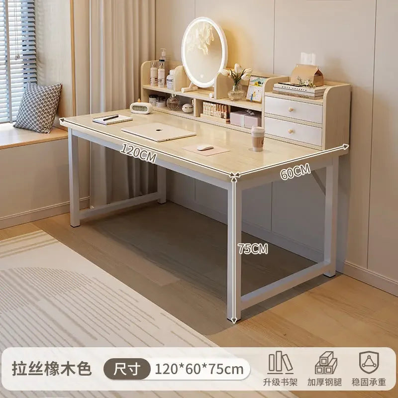 Simple Dressing Table Makeup Table with Storage Vanity Desk with Mirror and Led Lights Study Table Student Desk for Bedroom