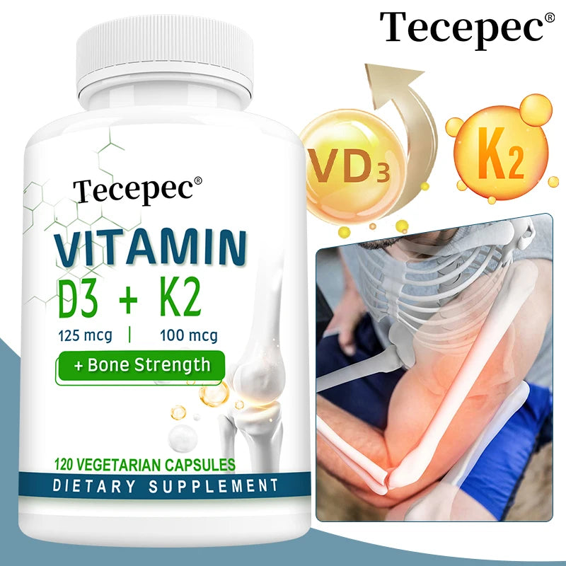 Vitamin D + K Supplement – Bone, Joint & Immune Health (120 Ct)