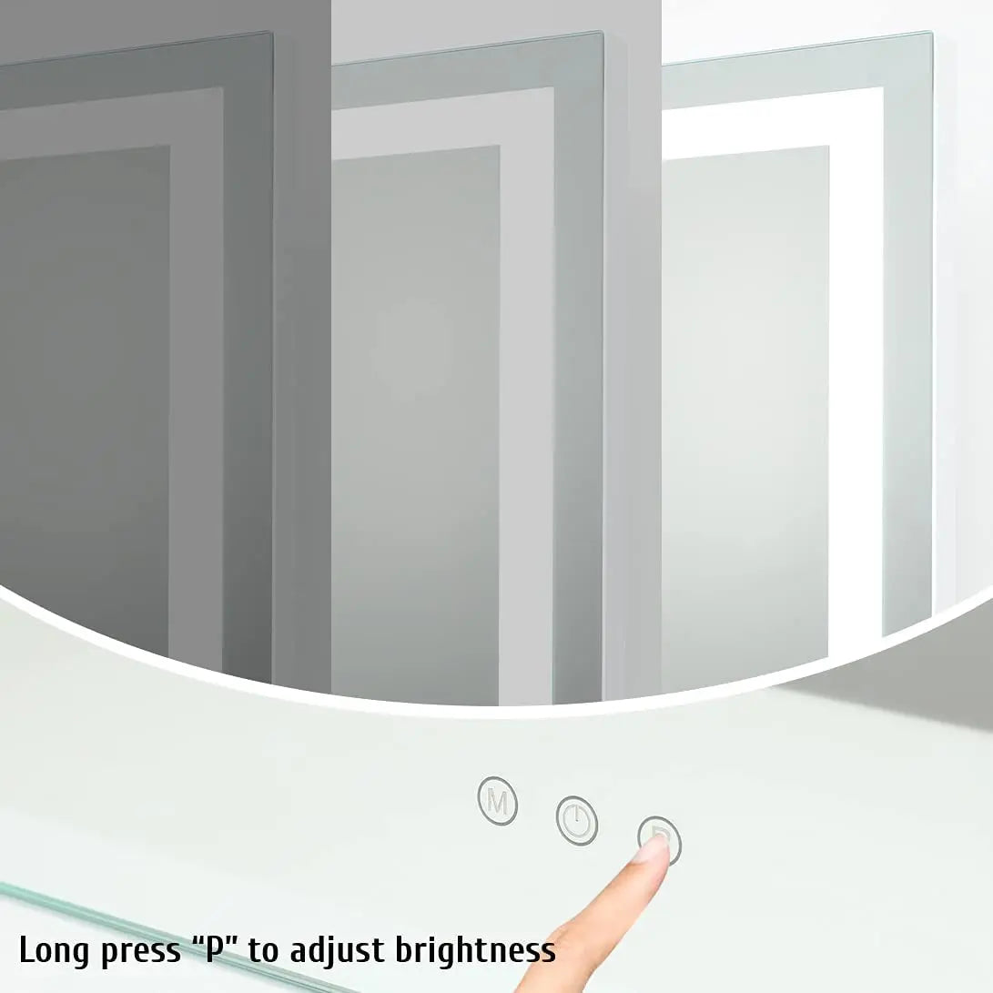 Lighted Vanity Makeup Mirror with Lights 3 Color Lighting Modes with 15X Magnification Mirror Smart Touch Control 360°Rotation