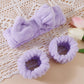 3PCS Coral Velvet Facial Set – Hairband & Wristband