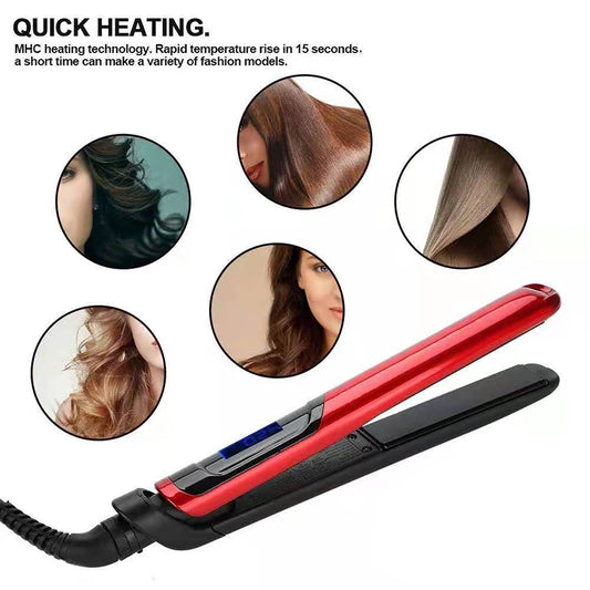 2-in-1 Hair Straightener – Flat Iron & Curler Combo