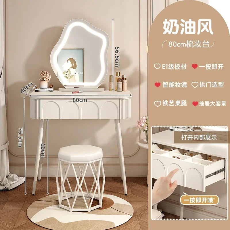 Simple Vanity Table Classic Vintage Drawer Storage Vanity Table European Modern Table Coiffeuse Maquillage Bedroom Furniture