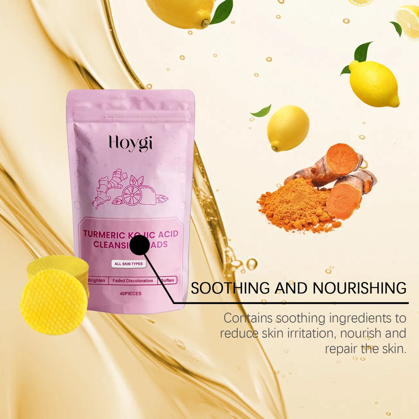 Turmeric Kojic Acid Cleansing Pads – Exfoliating & Oil Control
