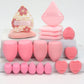 20PCS Pink Makeup Sponge Set – Foundation & Powder Puff