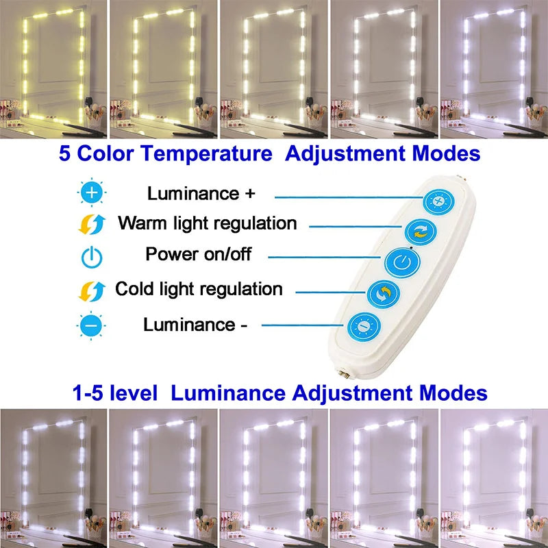 Dimmable LED Vanity Mirror Light Kit