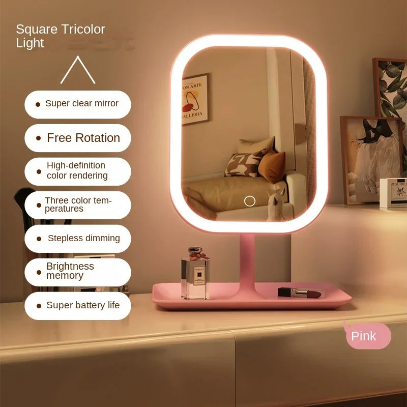LED Touch Control Desktop Vanity Mirror
