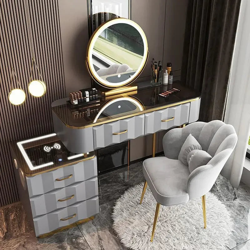 Vanity Desk with Wireless Charging & Bluetooth Speaker — Vanity Furniture, Bedroom Furniture | Beautifully Within