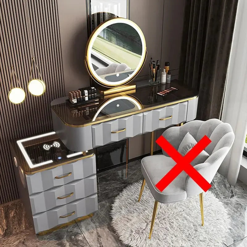 Vanity Desk with Wireless Charging & Bluetooth Speaker