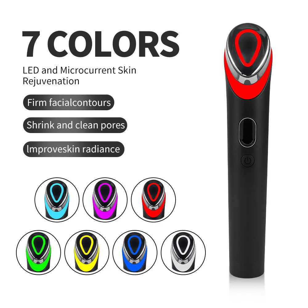 7 Color Led Eye Light Therapy Wand Red Blue Facial Skincare Massager