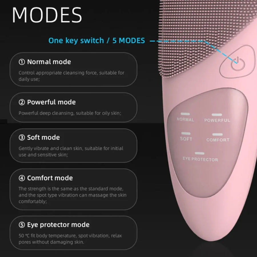 Sonic Heated Facial Cleansing Brush with Eye Massager - image 4