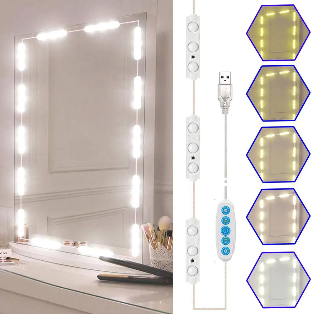 Dimmable LED Vanity Mirror Light Kit — Transform any mirror into a Hollywood-style vanity with this USB-powered LED light kit | Beautifully Within