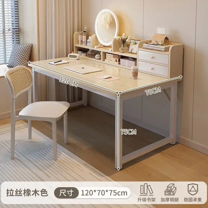 Simple Dressing Table Makeup Table with Storage Vanity Desk with Mirror and Led Lights Study Table Student Desk for Bedroom