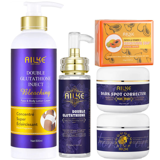 AILKE Glutathione 5-in-1 Skincare Kit – Lotion, Serum & Soap