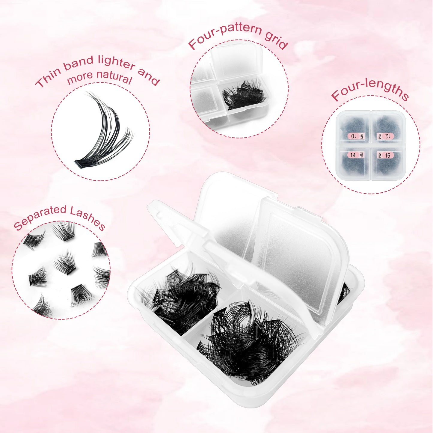 96pcs Cluster Lash Extensions Faux Mink