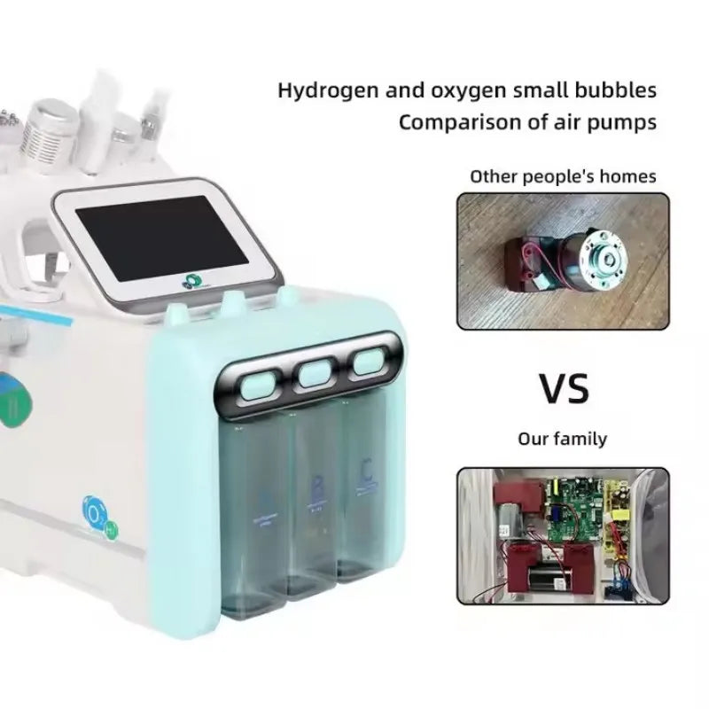 7 in 1 Hydrate Facial Machine With Led Light Dual Power Pump 2 Pumps H
