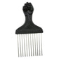 Black Fist Afro Pick Metal Wide Teeth Hair Comb For Volumizing Hair Styling Anti-static Comb Brush Detangling Comb