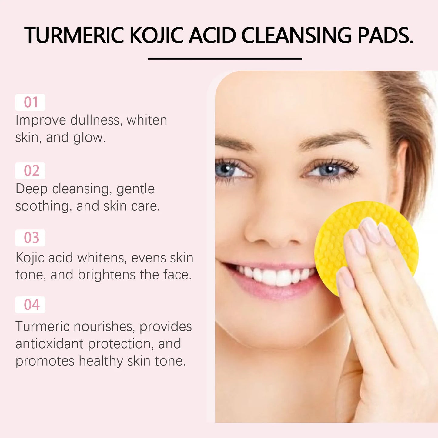 Turmeric Kojic Acid Cleansing Pads – Exfoliating & Oil Control