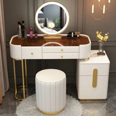 Wide Vanity Table with Storage Drawer