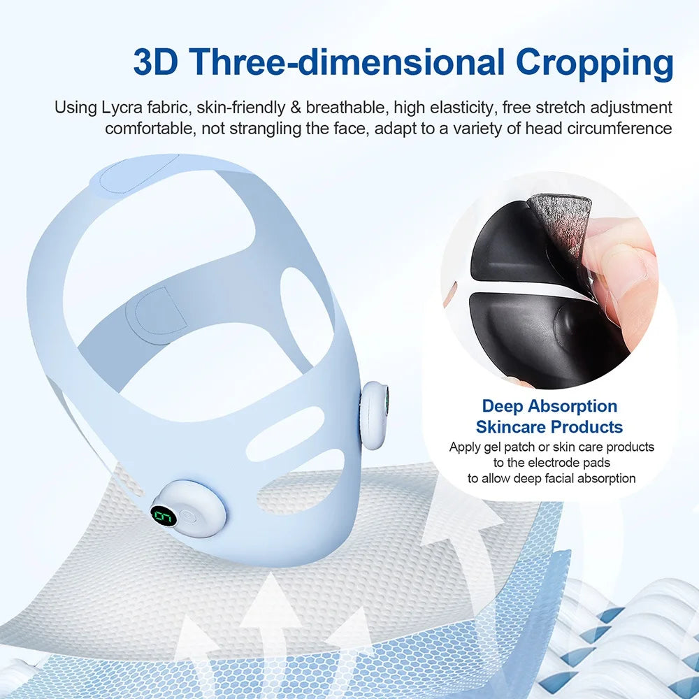 Face Lifting Beauty Machine EMS Chin Cheek Slimming Strap Skincare Facial Shaping Massager Double Chin Removal V Line Lift Belt