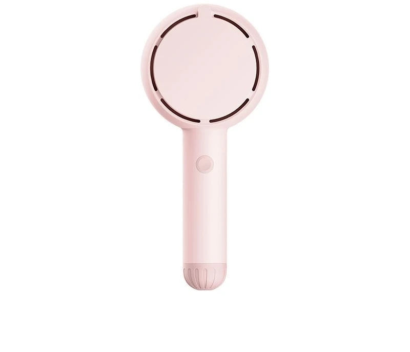 Handheld Vanity Mirror with Fan - LED, Portable, Silent, USB-Rechargeable