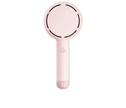 Handheld Vanity Mirror with Fan - LED, Portable, Silent, USB-Rechargeable