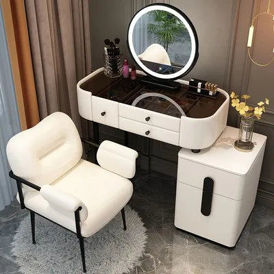Wide Vanity Table with Storage Drawer