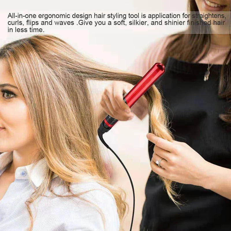 2-in-1 Hair Straightener – Flat Iron & Curler Combo
