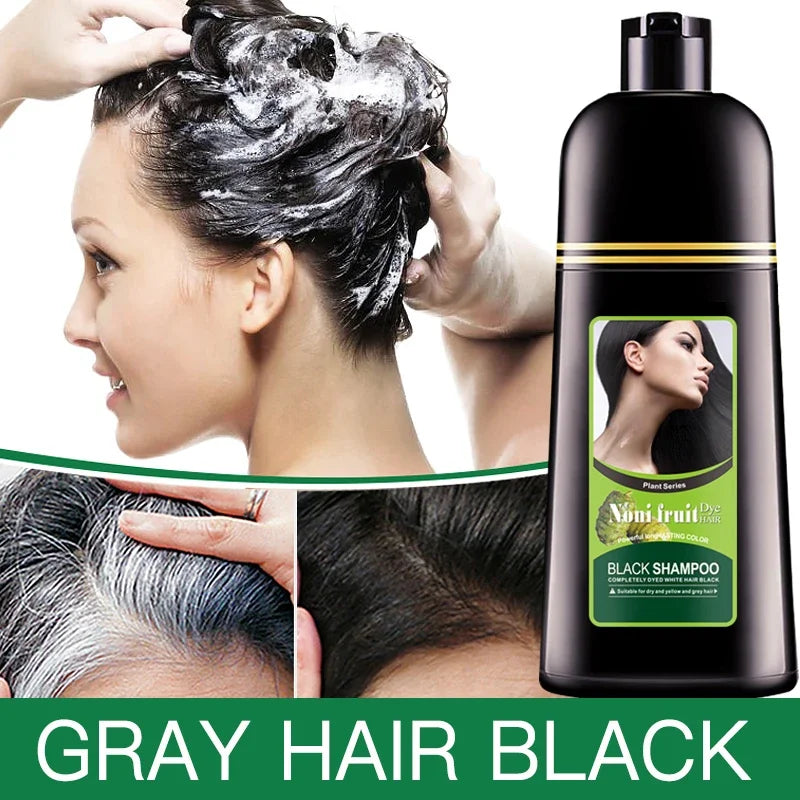 Black Hair Dye Shampoo – Fast Gray Coverage, 500ml