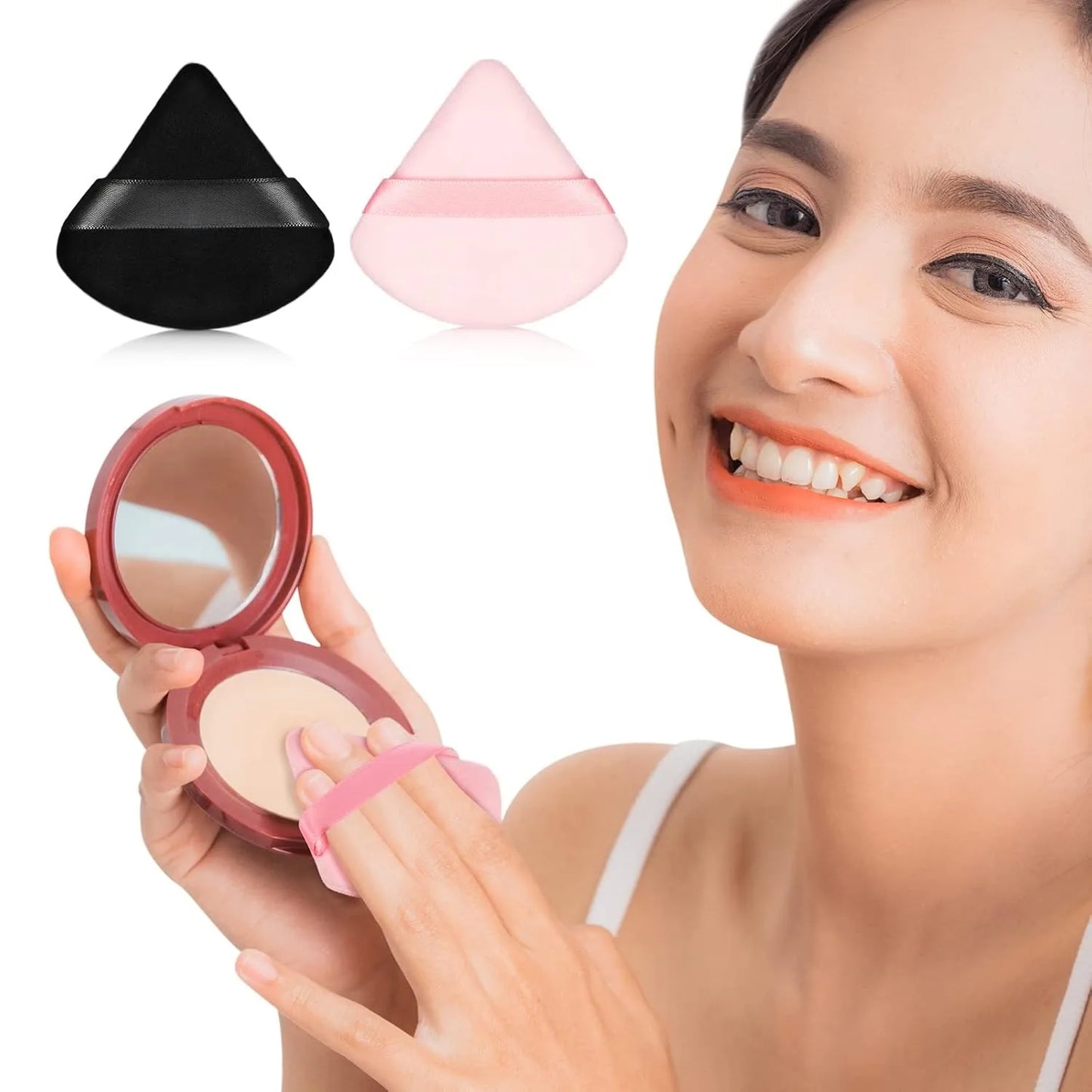 12 Pieces Powder Puff Triangle Face Makeup Cosmetic for Loose Powder Soft Body Washable Reusable Foundation Sponge Mineral Wet D
