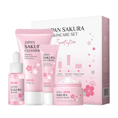 Sakura Skincare Set – Cleanser, Serum, Cream & Eye Cream