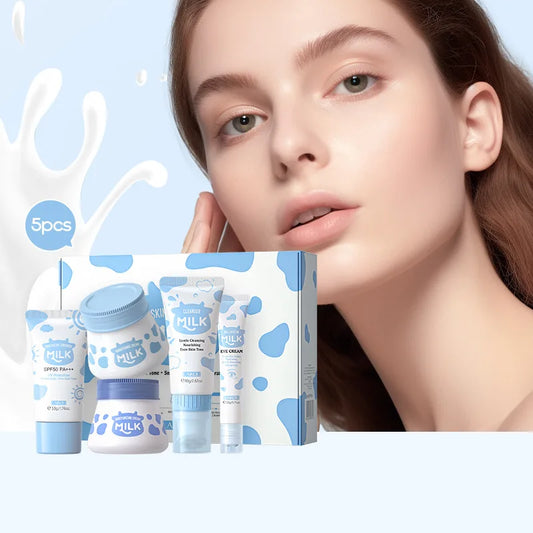 LAIKOU Milk Skincare Set – Sunscreen & Moisturizing Kit (5pcs)
