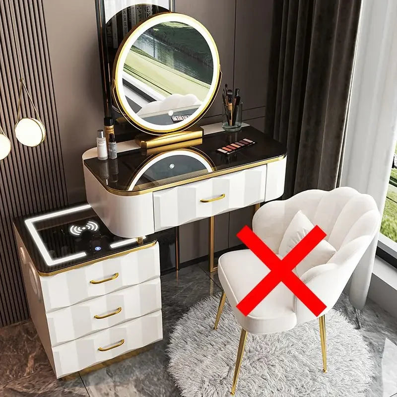 Vanity Desk with Wireless Charging & Bluetooth Speaker