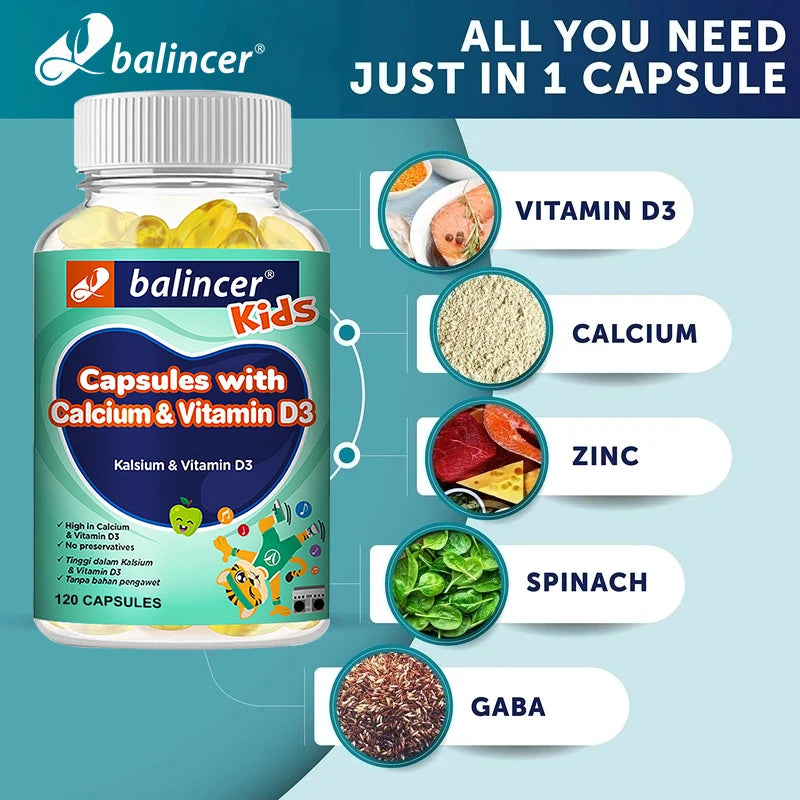 Kids’ Calcium, Vitamin K, D & Magnesium – Strong Bones & Teeth