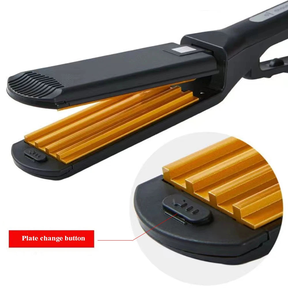 Ceramic Hair Waver – Curling Iron with Corrugated Plates