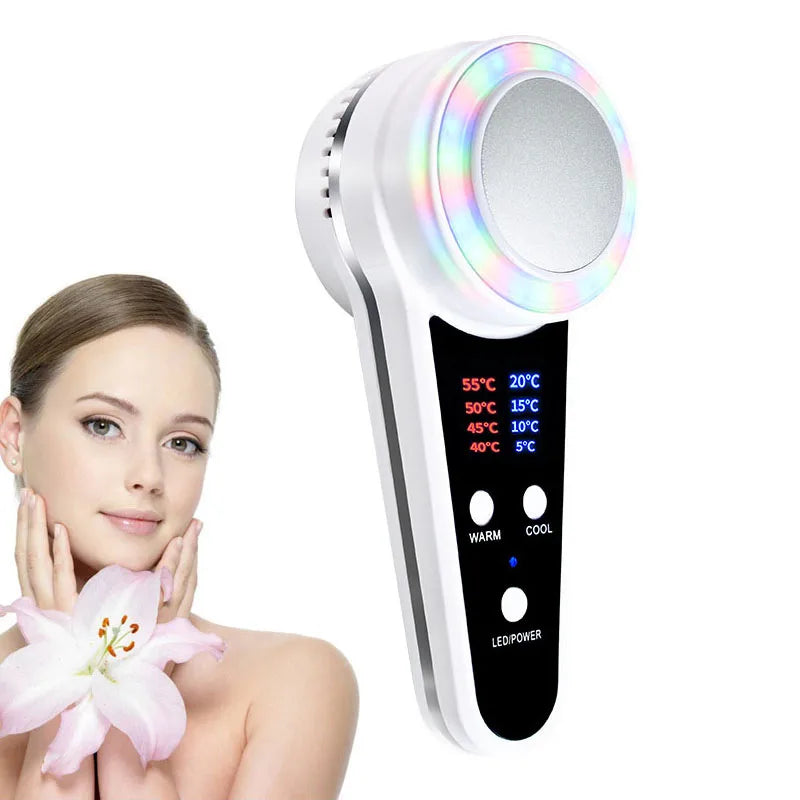 Hot Cold Facial Massager With Blue Photon For Acne Treatment And Repair
