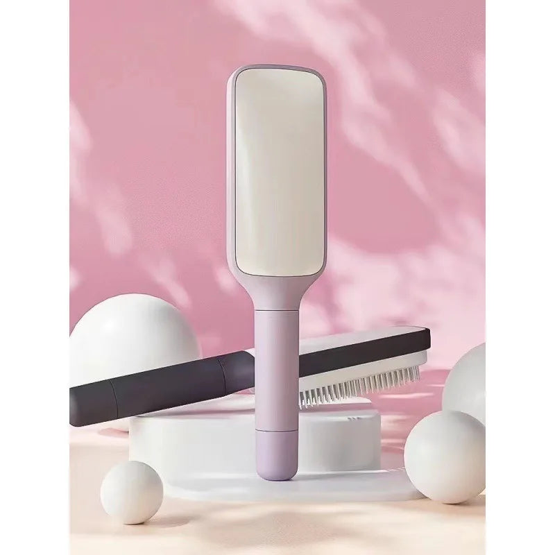 Self-Cleaning Massage Comb – Anti-Static Hairbrush for Women