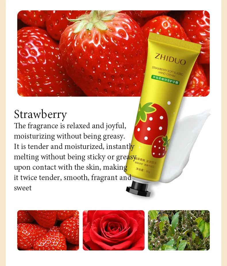 10PCS Fruit & Flower Hand Cream Set – Moisturizing & Nourishing
