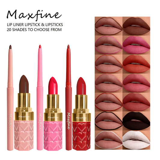 Velvet Matte Lip Liner Set – Waterproof Lipstick