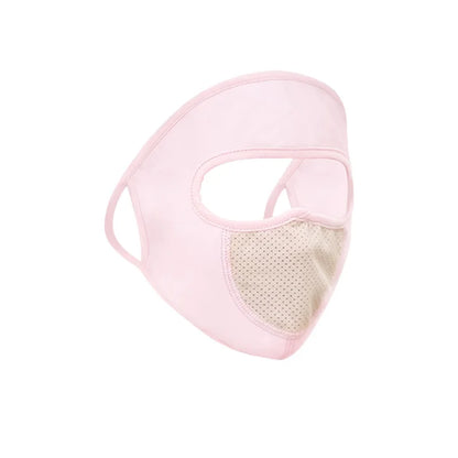 Ice Silk Sunscreen Mask Outdoor Sports Anti-UV Face Mask Cycling Breathable Anti-dust Face Cover Women Girls Hanging Ear Mask