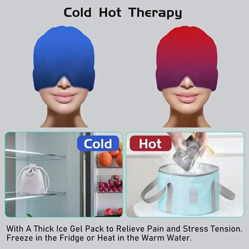 Portable Gel Cold Hot Head Ice Cap with Sleep Eye Mask for Relaxation