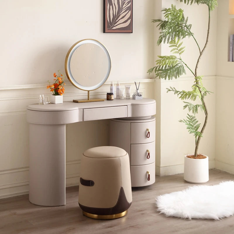 Modern Luxury Makeup Vanity Desk Design Aesthetic Style Elegant Dressing Table Nordic Tocador De Maquillaje Bedroom Furniture