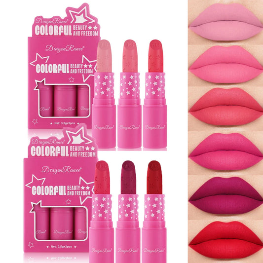 Matte Lipstick Set (3pcs) – Waterproof, Long Lasting
