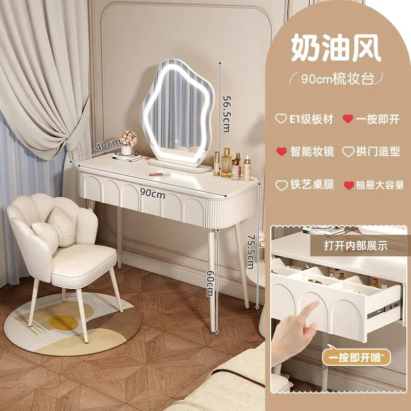 Simple Vanity Table Classic Vintage Drawer Storage Vanity Table European Modern Table Coiffeuse Maquillage Bedroom Furniture